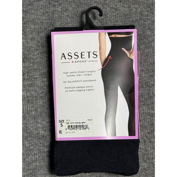 Assets By Spanx Black High-Waist Shaping Tights - Size 5 (220-265 lbs) - Picture 2 of 5